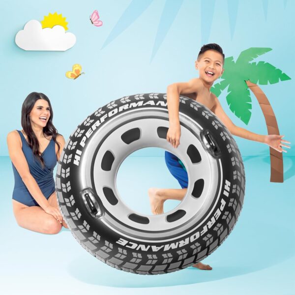 intex giant tire inflatable swim tube – large heavy duty pool float ring