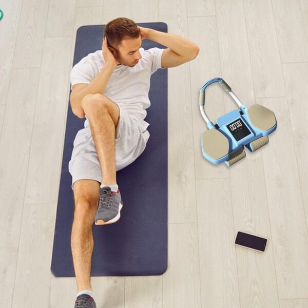 premium 4 wheel automatic rebound ab roller with elbow support & smart timer – advanced core strength trainer for home fitness