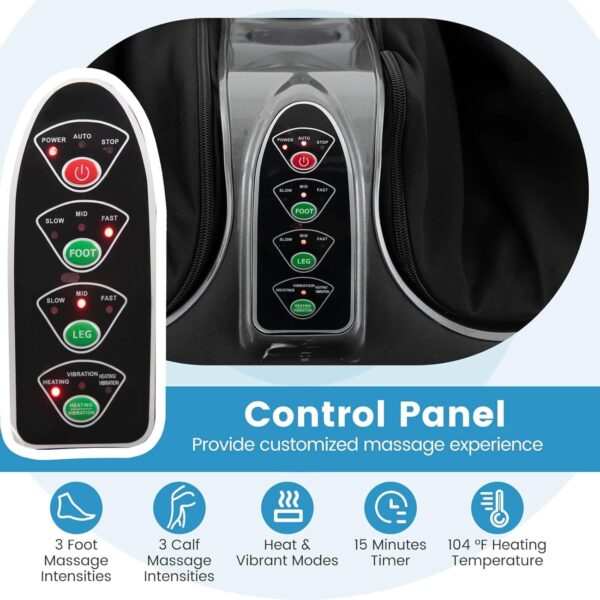 relax4life foot & calf massager with heat – deep kneading shiatsu massage, rolling & vibration for pain relief (red)