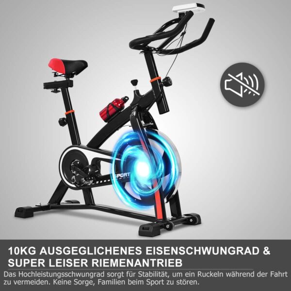 indoor magnetic exercise bike with adjustable resistance & multi position seat | fitness cycle with 10kg flywheel, digital monitor & non slip pedals | heavy duty indoor workout bike (up to 130kg capacity)
