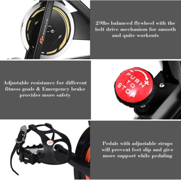 indoor magnetic exercise bike with adjustable resistance & multi position seat | fitness cycle with 10kg flywheel, digital monitor & non slip pedals | heavy duty indoor workout bike (up to 130kg capacity)