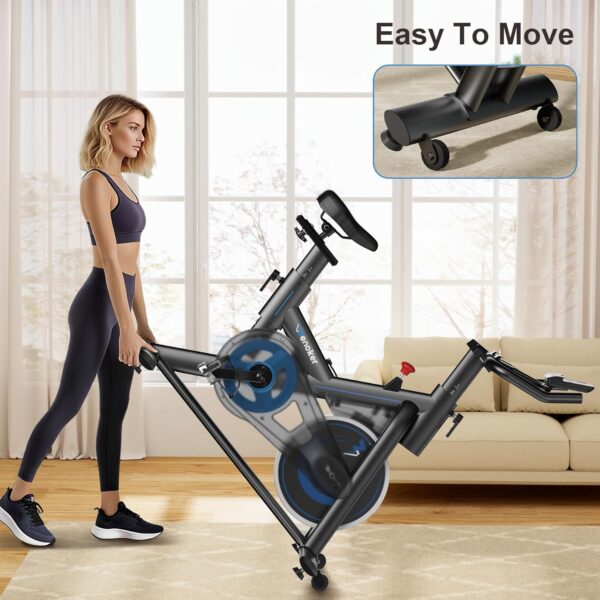 cyclace exercise bike – premium indoor stationary bike for home cardio workout, magnetic resistance, lcd display, ultra quiet operation, 300 lbs capacity