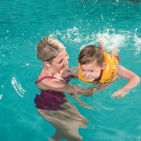 kids inflatable swim vest – safe swimming jacket for school children | pool & beach life jacket