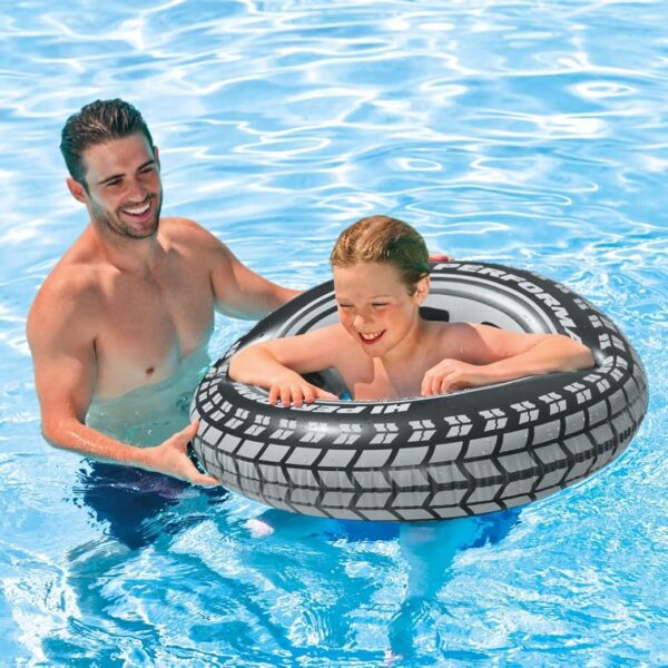 intex giant tire inflatable swim tube – large heavy duty pool float ring