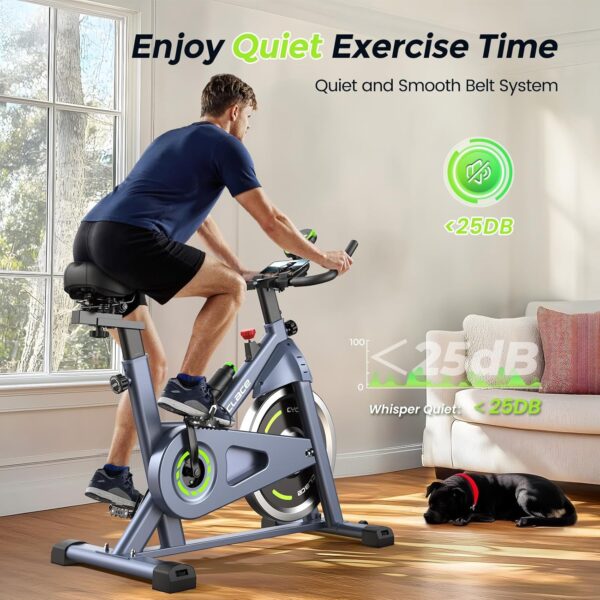 cyclace exercise bike – premium indoor stationary bike for home cardio workout, magnetic resistance, lcd display, ultra quiet operation, 300 lbs capacity