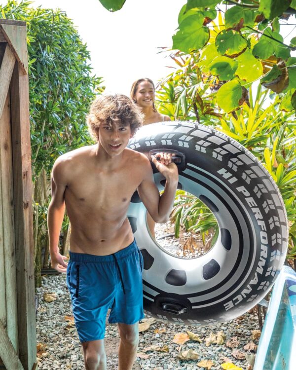 intex giant tire inflatable swim tube – large heavy duty pool float ring