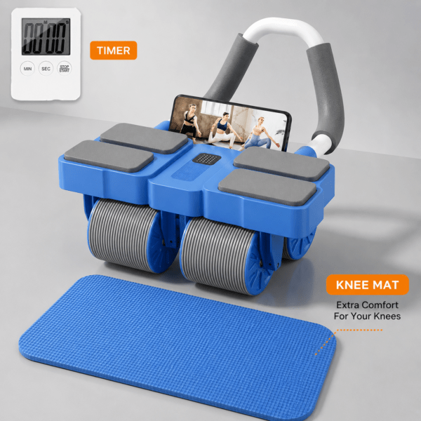 Home 4 wheel automatic rebound ab roller with elbow support & smart timer β advanced core trainer