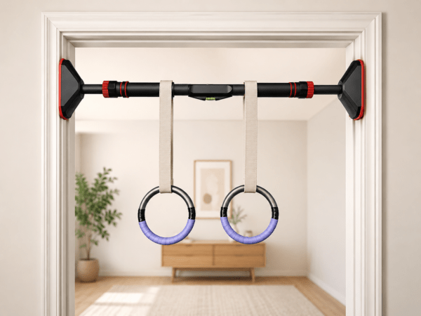 kids safe door pull up bar – no screw installation | 200kg heavy duty | auto locking home fitness bar for children