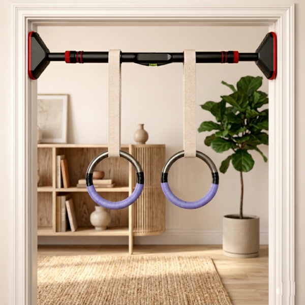 kids safe door pull up bar – no screw installation | 200kg heavy duty | auto locking home fitness bar for children