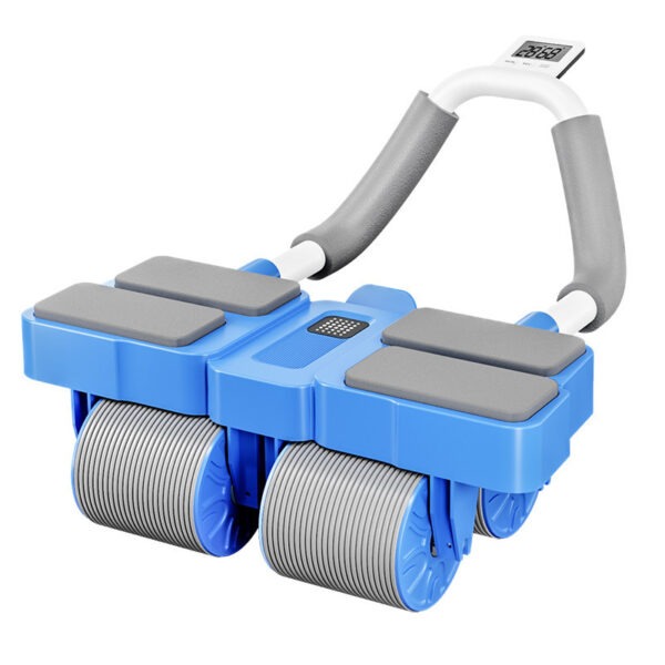 premium 4 wheel automatic rebound ab roller with elbow support & smart timer – advanced core trainer