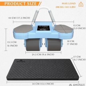 Premium 4-Wheel Automatic Rebound Ab Roller with Elbow Support & Smart Timer premium 4 wheel automatic rebound ab roller with elbow support & smart timer â advanced core strength trainer for home fitness