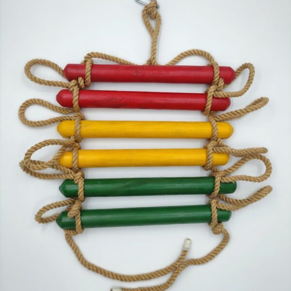 kids rope climbing ladder swing with wooden platforms – indoor & outdoor hanging climber toy for strength & fun