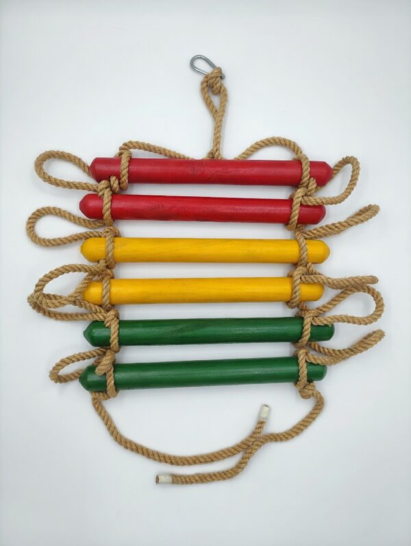 kids rope climbing ladder swing with wooden platforms – indoor & outdoor hanging climber toy for strength & fun