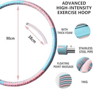 weighted hula hoop for adults weight loss – adjustable fitness exercise hoop for women, gym workout waist training circle ring, 8 section style a