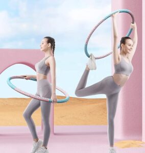 weighted hula hoop for adults weight loss – adjustable fitness exercise hoop for women, gym workout waist training circle ring, 8 section style a
