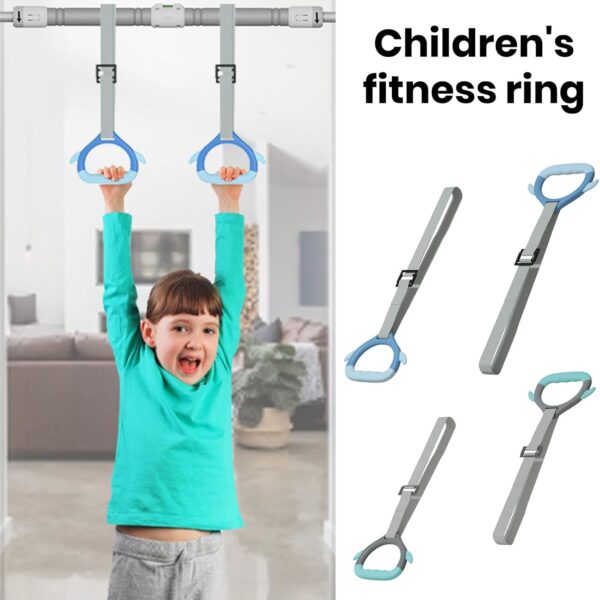 2pcs gymnastics rings with heavy duty door pull up bar – no screw installation | 200kg capacity | auto locking home fitness equipment combo set.