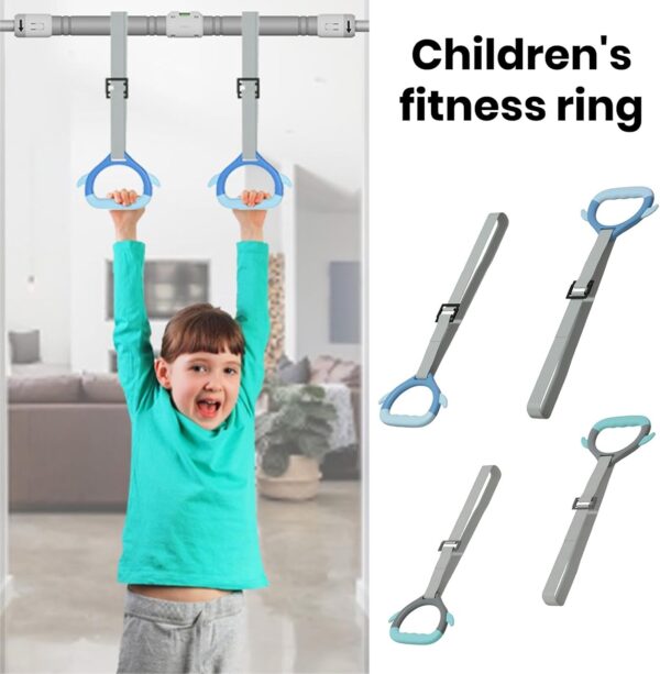 2pcs gymnastics rings with heavy duty door pull up bar – no screw installation | 200kg capacity | auto locking home fitness equipment combo set.