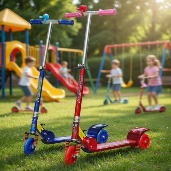 lionman lighting wheel kick scooter 2009c – multicolor | led light wheels, foldable, adjustable height kids scooter