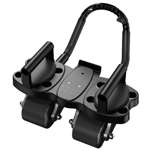 premium multifunctional 3 in 1 automatic rebound ab roller with push up board & plank support | 4 wheel stability full body home gym trainer