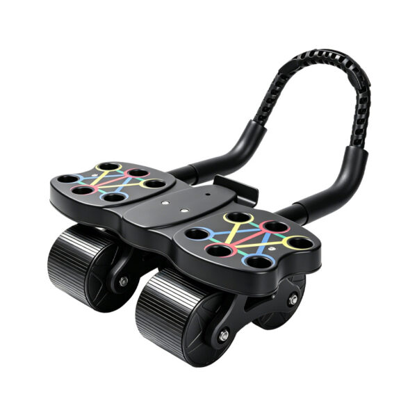 premium multifunctional 3 in 1 automatic rebound ab roller with push up board & plank support | 4 wheel stability full body home gym trainer