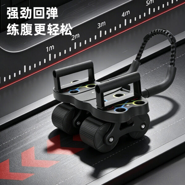 premium multifunctional 3 in 1 automatic rebound ab roller with push up board & plank support | 4 wheel stability full body home gym trainer