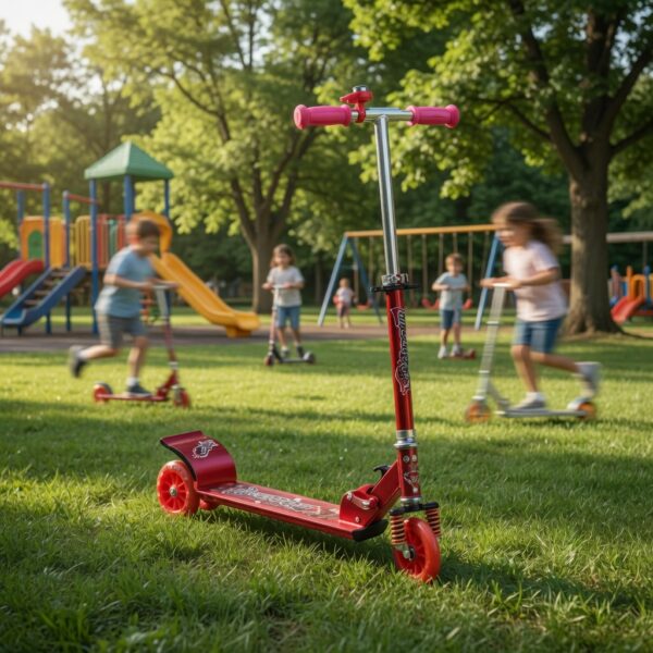 lionman lighting wheel kick scooter 2009c – multicolor | led light wheels, foldable, adjustable height kids scooter