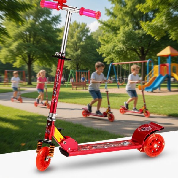 lionman lighting wheel kick scooter 2009c – multicolor | led light wheels, foldable, adjustable height kids scooter