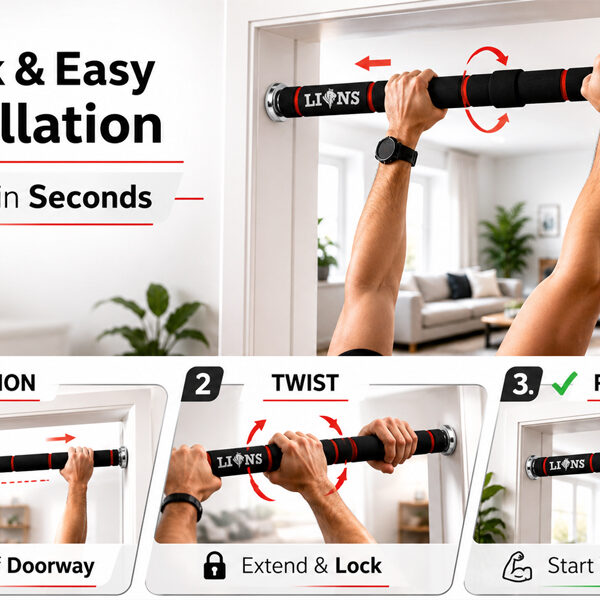 premium doorway pull up bar – no screw adjustable chin up bar for home gym, multifunction strength training bar, heavy duty steel construction, 150kg weight capacity