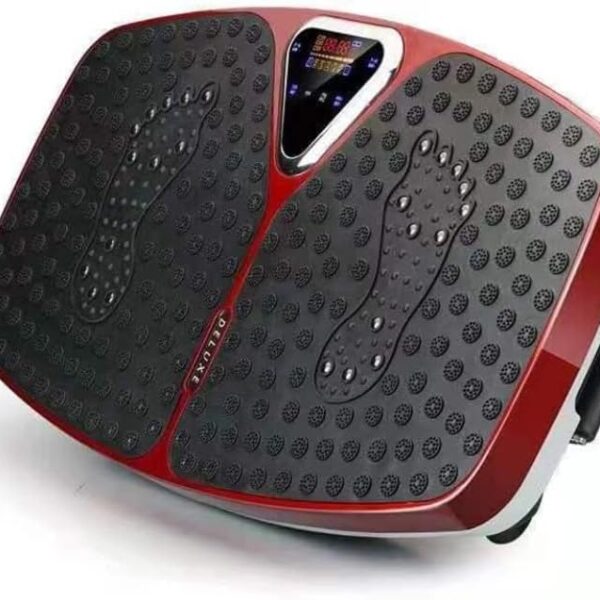 deluxe body slimming vibration plate exercise machine with remote control & resistance bands – full body workout platform for weight loss, muscle toning, calorie burning, pain relief & home gym fitness equipment, 5 auto programs