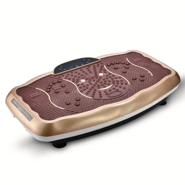 deluxe body slimming vibration plate exercise machine with remote control & resistance bands – full body workout platform for weight loss, muscle toning, calorie burning, pain relief & home gym fitness equipment, 5 auto programs