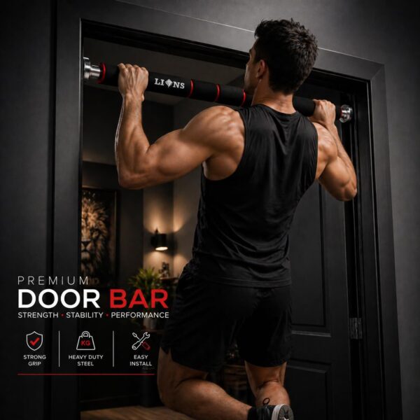 premium doorway pull up bar – no screw adjustable chin up bar for home gym, multifunction strength training bar, heavy duty steel construction, 150kg weight capacity